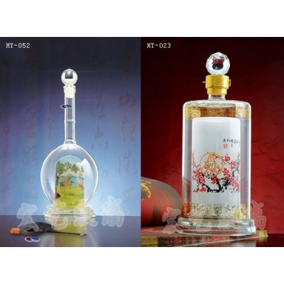 浙江工艺酒瓶生产企业/河间宏艺玻璃制品厂家订购内画酒瓶